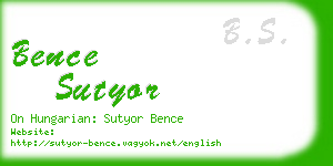 bence sutyor business card